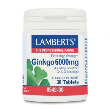 Lamberts Ginkgo Biloba Extract 6000mg 30 tabs - Συμπληρώματα Διατροφής στο Pharmeden.gr