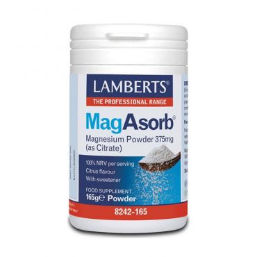Lamberts MagAsorb Magnesium Powder 375mg 165gr - Συμπληρώματα στο Pharmeden.gr