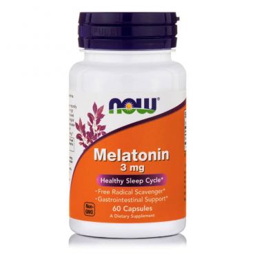 Now Foods Melatonin 3 mg 60 Caps - Συμπληρώματα Διατροφής στο Pharmeden.gr
