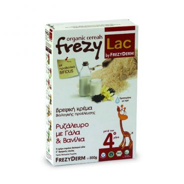 Frezyderm Frezylac Organic Cereals Ρυζάλευρο Γάλα Βανίλια 200gr - Μαμά - Παιδί στο Pharmeden.gr