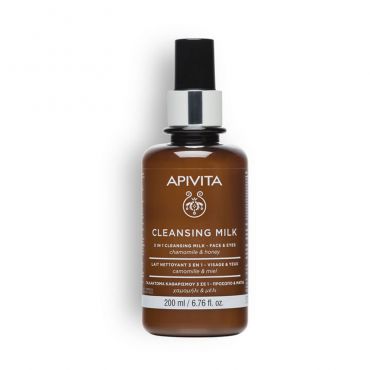 Apivita Cleansing 3 in1 Γαλάκτωμα Πρόσωπο & Μάτια με Μέλι & Χαμομήλι 200ml - Πρόσωπο στο Pharmeden.gr