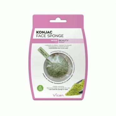 Vican Wise Beauty Konjac Face Sponge Green Tea Powder - Πρόσωπο στο Pharmeden.gr
