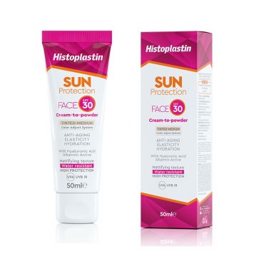 Histoplastin Sun Face Cream to Powder Tinted SPF30 50ml - Αντηλιακά στο Pharmeden.gr