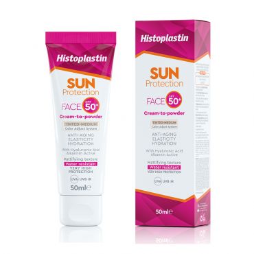 Histoplastin Sun Face Cream to Powder Tinted SPF50 50ml - Αντηλιακά στο Pharmeden.gr