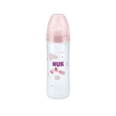 Nuk New Classic Μπιμπερό Πλαστικό PP με Θηλή Σιλικόνης 6-18 μηνών "M" Ροζ 250ml - Αξεσουάρ για Μωρά στο Pharmeden.gr