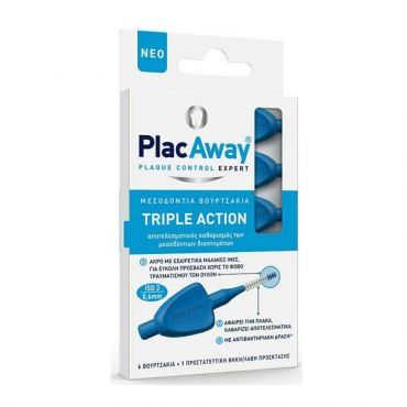 Omega Pharma Plac Away Μεσοδόντια Βουρτσάκια 0.6mm Μπλε 6 τεμ - Στοματική Υγιεινή στο Pharmeden.gr