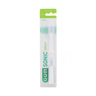 Gum 4110 ActiVital Sonic Daily Toothbrush Heads Soft Ανταλλακτικές Κεφαλές Λευκές 2τμχ - Στοματική Υγιεινή στο Pharmeden.gr