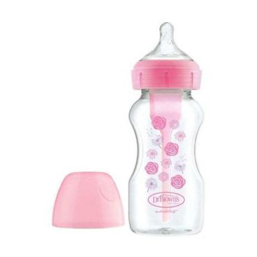 Dr Brown's Options+ Wide Neck Anti-Colic Bottle 0+m Pink Flowers 270ml - Αξεσουάρ για Μωρά στο Pharmeden.gr