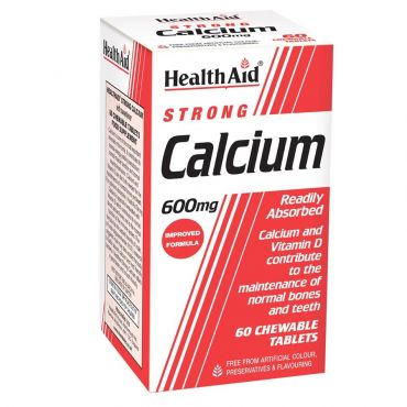 Health Aid Strong Calcium 600mg Chewable 60tabs - Συμπληρώματα Διατροφής στο Pharmeden.gr