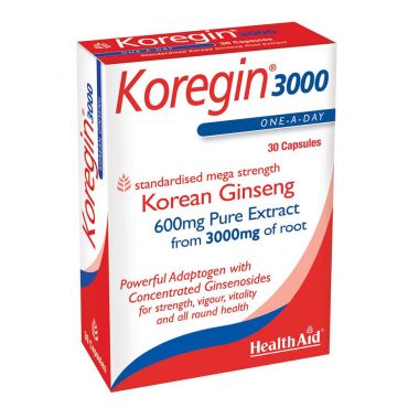 Health Aid Koregin 3000 (Korean Ginseng) 30caps - Συμπληρώματα Διατροφής στο Pharmeden.gr