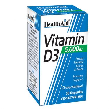 Health Aid Vitamin D3 5000iu 30vcaps - Βιταμίνες στο Pharmeden.gr