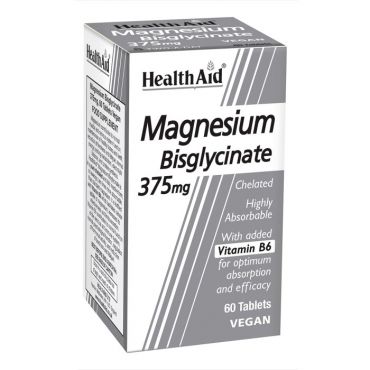 Health Aid Magnesium Bisglycinate 375mg 60tabs - Βιταμίνες στο Pharmeden.gr