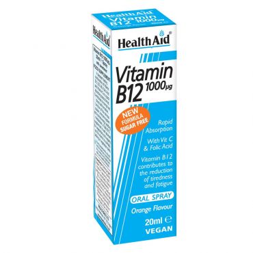 Health Aid Vitamin B12 1000mg Spray 20ml - Βιταμίνες στο Pharmeden.gr