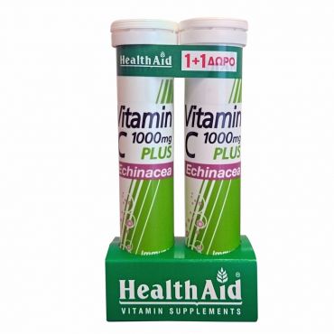 Health Aid Vitamin C 1000mg Plus Echinacea 2 x 20eff.tabs - Βιταμίνες στο Pharmeden.gr
