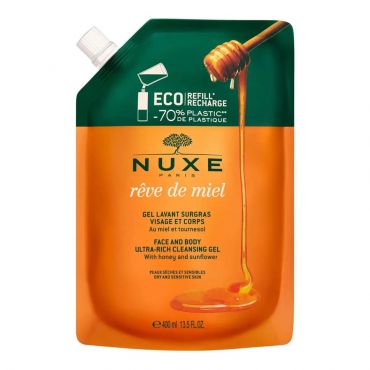 Nuxe Reve de Miel Face & Body Ultra Rich Cleansing Gel with Honey & Sunflower Refill 400ml - Πρόσωπο στο Pharmeden.gr