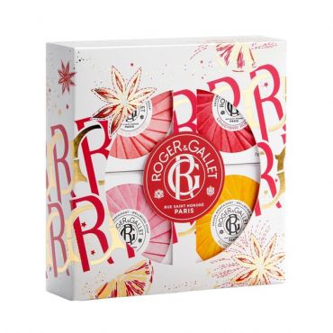 Roger & Gallet Xmas Set Wellbeing Soaps Collection με  Fleur de Figuier 50g & Gingembre Rouge 50g & Bois d' Orange 50g & Rose Soap Bar 50g -  στο Pharmeden.gr