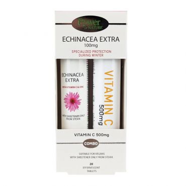 Power Health Echinacea Extra με Στέβια 24 αναβράζοντα δισκία + Vitamin C 500mg Πορτοκάλι 20 αναβράζοντα δισκία - Συμπληρώματα Διατροφής στο Pharmeden.gr