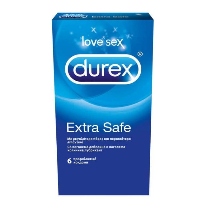 Durex Extra Safe Με Extra Πάχος Και Extra Λιπαντικό 6τμχ - Υγιεινή στο Pharmeden.gr