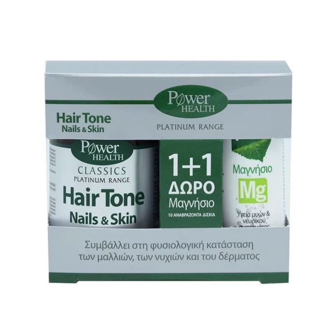 Power Health Classics Platinum HairTone Skin Nails 30caps & ΔΩΡΟ Μαγνήσιο με Γεύση Λεμόνι 10 Αναβράζοντα Δισκία - Συμπληρώματα Διατροφής στο Pharmeden.gr