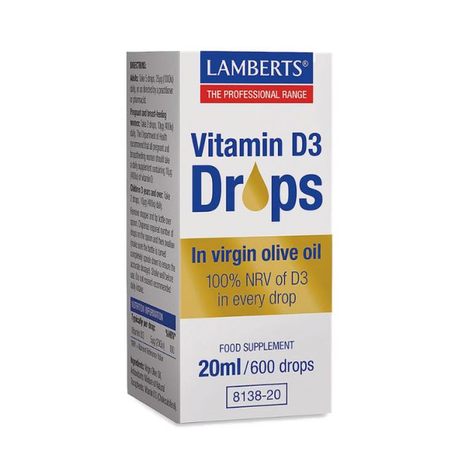 Lamberts Vitamin D3 Drops 20ml/600drops - Βιταμίνες στο Pharmeden.gr