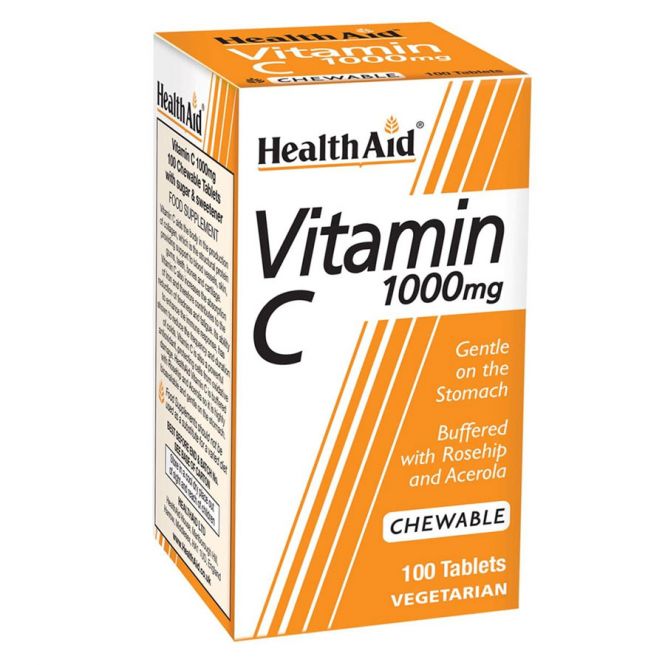 Health Aid Vitamin C 1000mg Chewable 100tabs - Βιταμίνες στο Pharmeden.gr